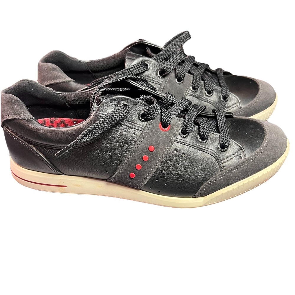 ECCO Le Street Golf Hydromax‎ Spikeless Mens EU41/77-7.5US Black Leather Shoes